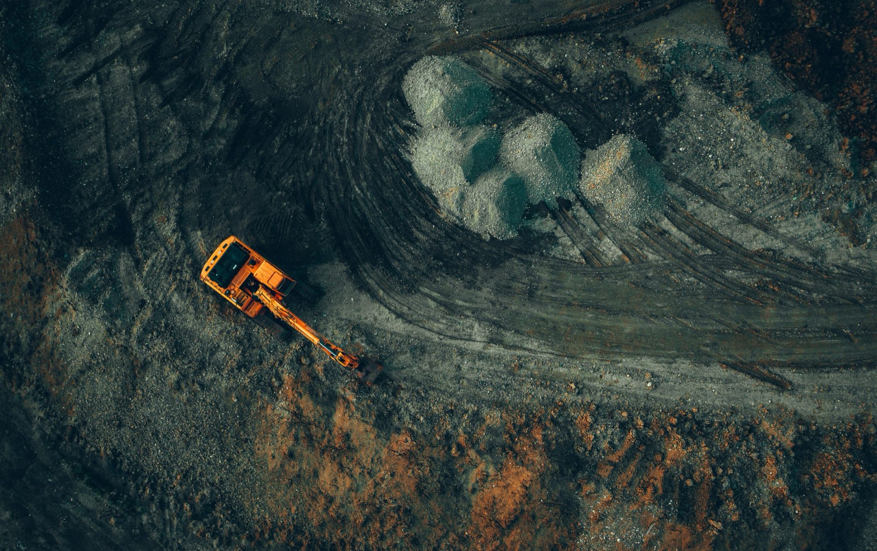 Industrial site machinery from above
